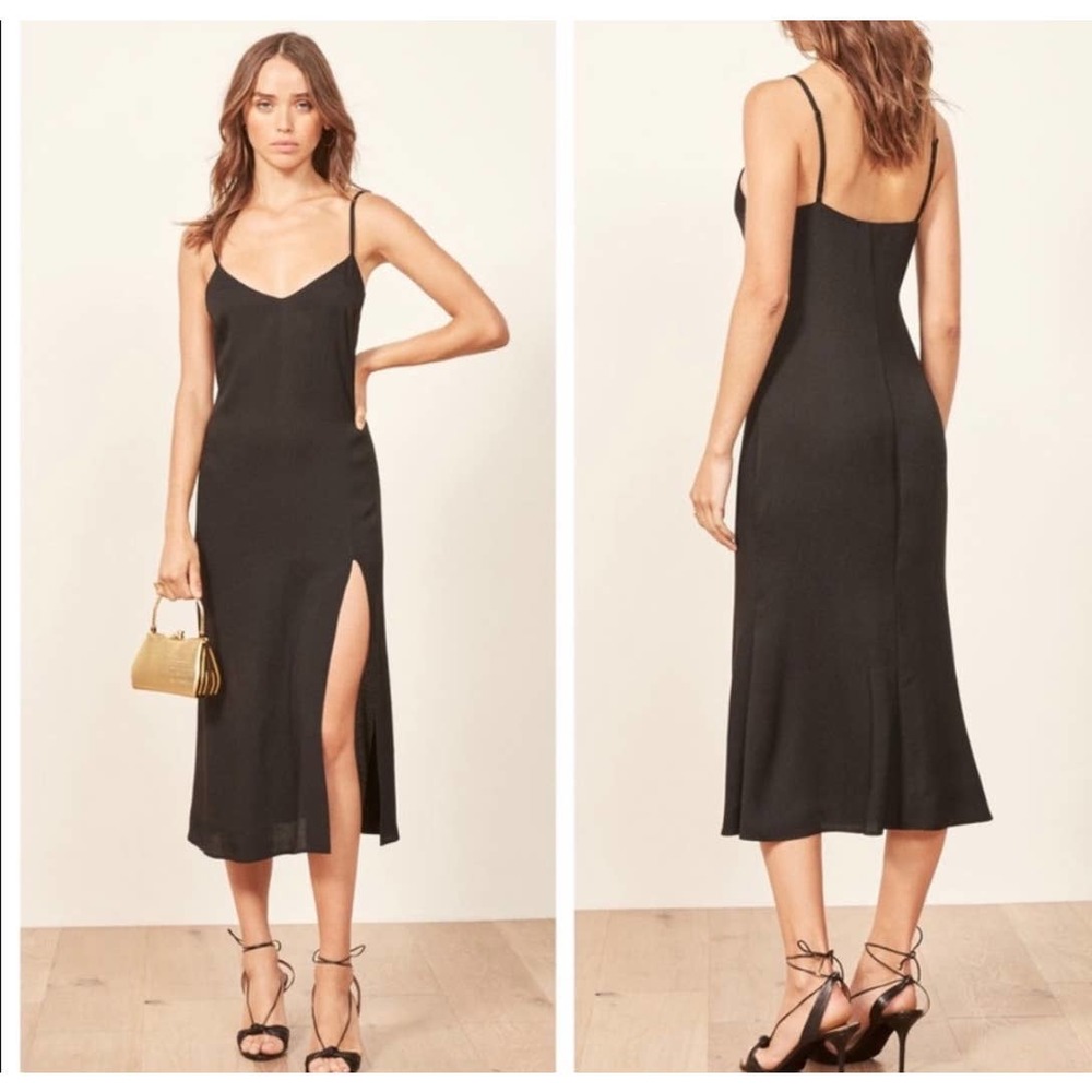 Reformation Brianna Side Slit Linen Dress size 8